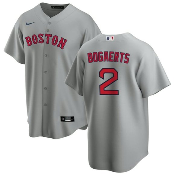 Men's Boston Red Sox #2 Xander Bogaerts Grey Cool Base Stitched Jersey